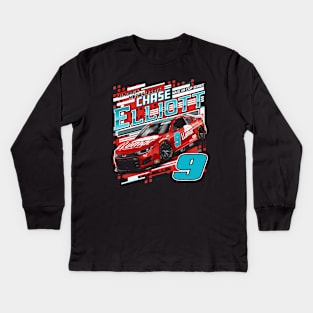 Chase Elliott Black LLumar Car Kids Long Sleeve T-Shirt